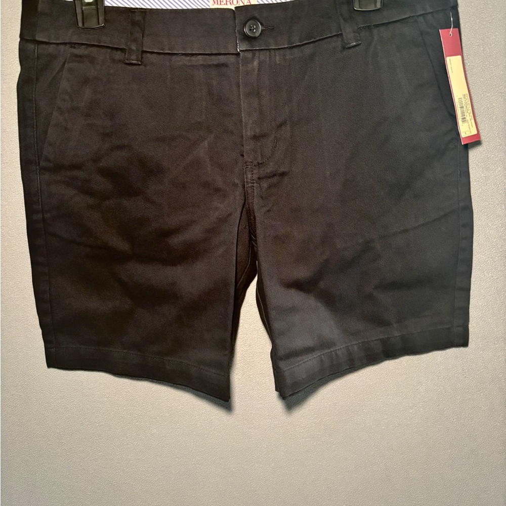NEW Merona Black Women's Flat-Front Chino Shorts